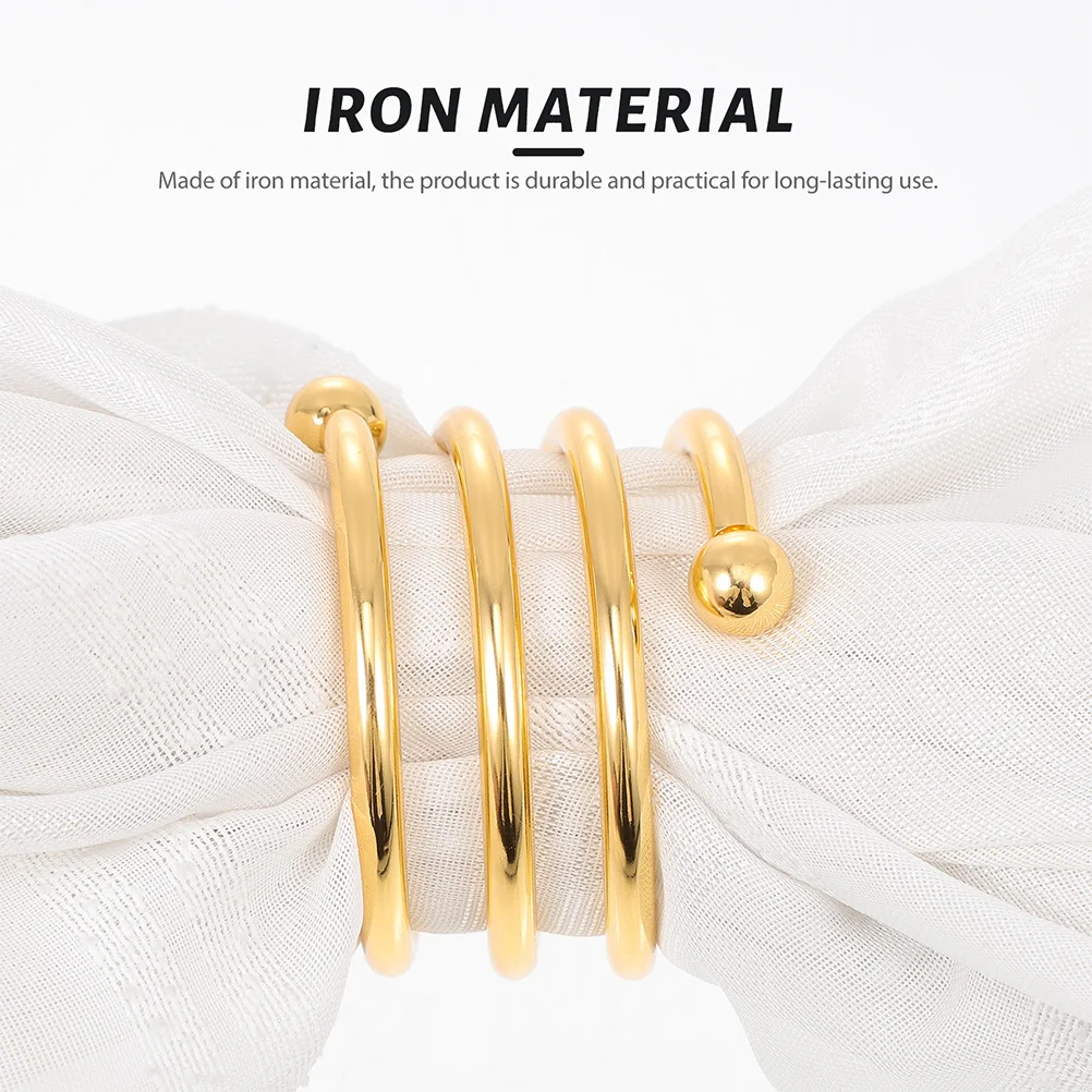 

10Pcs Spring Metal Napkin Rings Elegant Napkin Holders Wedding Party Dining Table Decoration Rings for Napkins