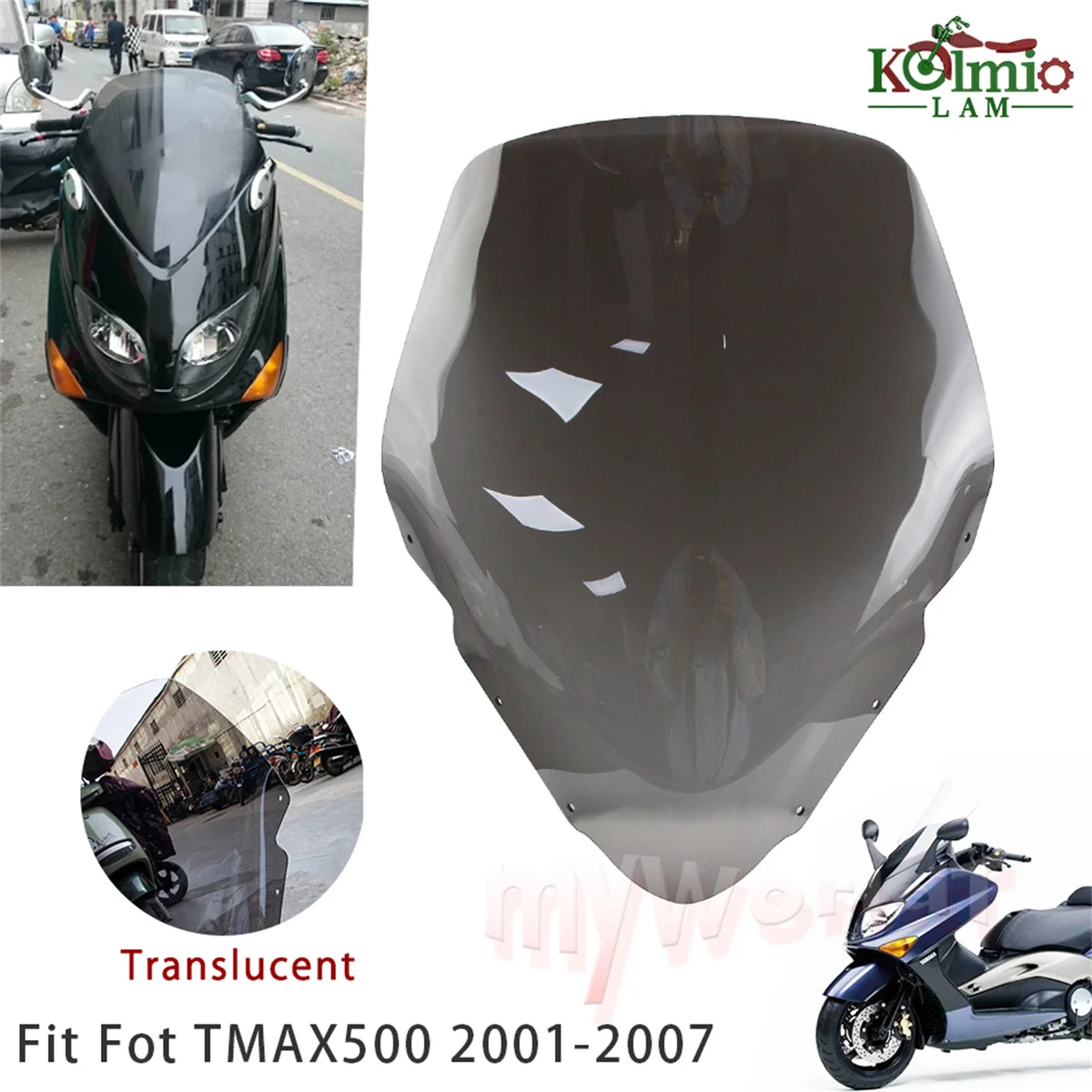 

Fit For Yamaha TMAX500 2001 - 2007 XP500 58CM Motorcycle Windshield Windscreen TMAX 500 2002 2003 2004 2005 2006