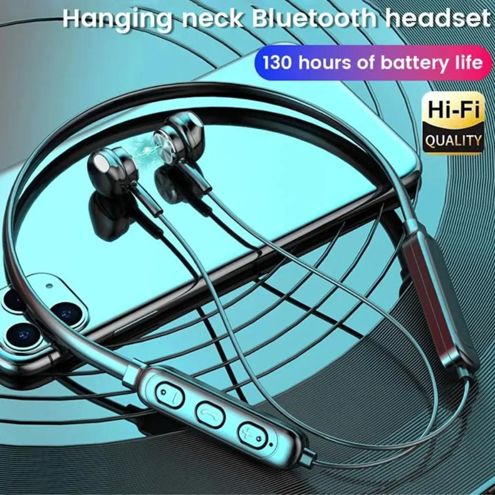 

Magnetic Suction Neckband Headphones Waterptoof Neck-mounted Wireless Bluetooth Earphones 3D Stereo Mega Bass Sports Headsets