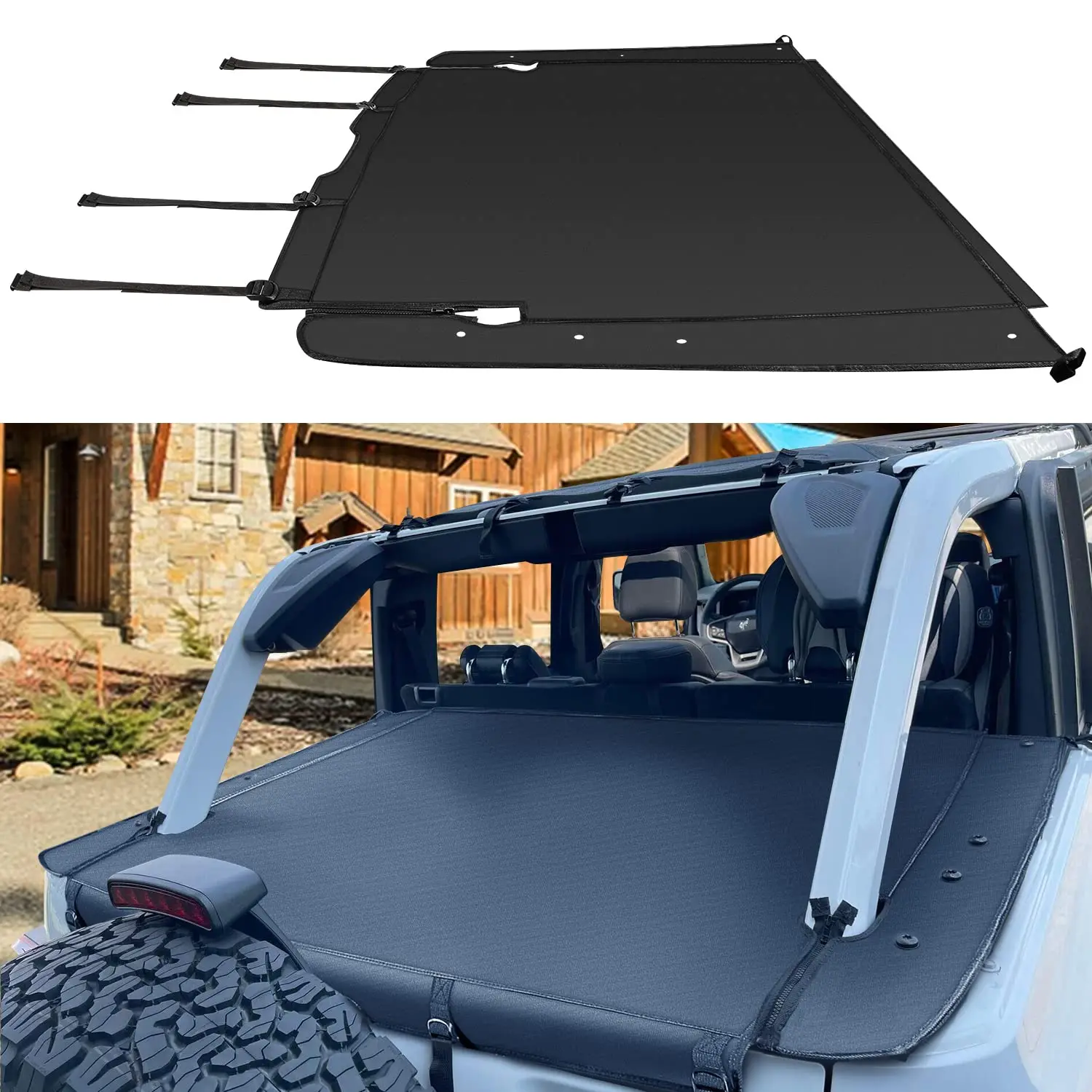 

Tonneau Cover Cargo Cover Fit for Ford Bronco 2021-2023 Rear Trunk Sunshade Security Shade Shield Anti-Peeping Luggage Privacy