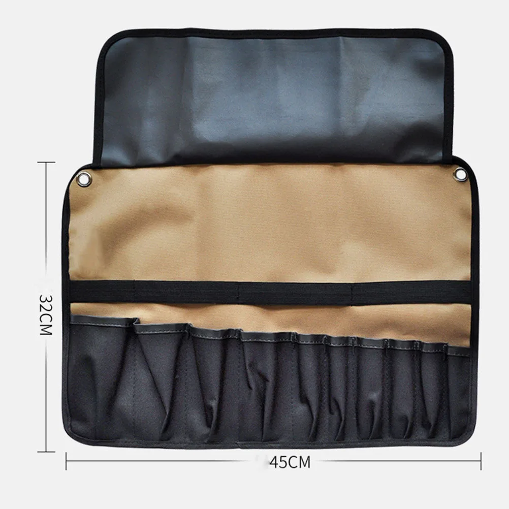 

Oxford Fabric Tool Roll Bag Portable Creative Repair Tool Case Carrier Multi-Sleeve Storage for Screwdriver Pliers Knife