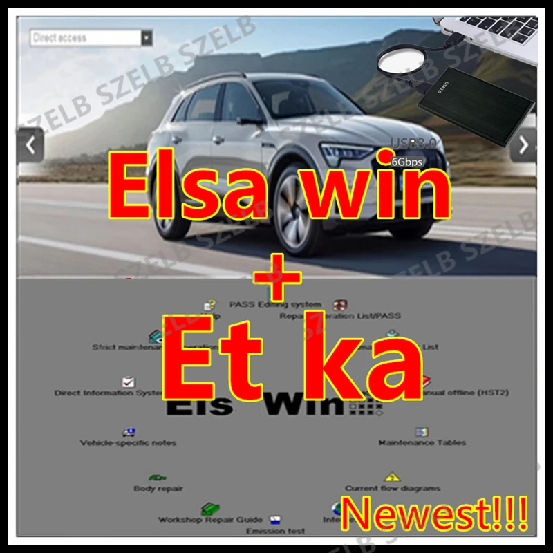 2025 hot, Elsawin 6.0 Etk a 8.3 Electronic Parts Catalogue Elsawin 6.0 For V-W For A-udi Auto Repair etka 8.3 Software unlimited