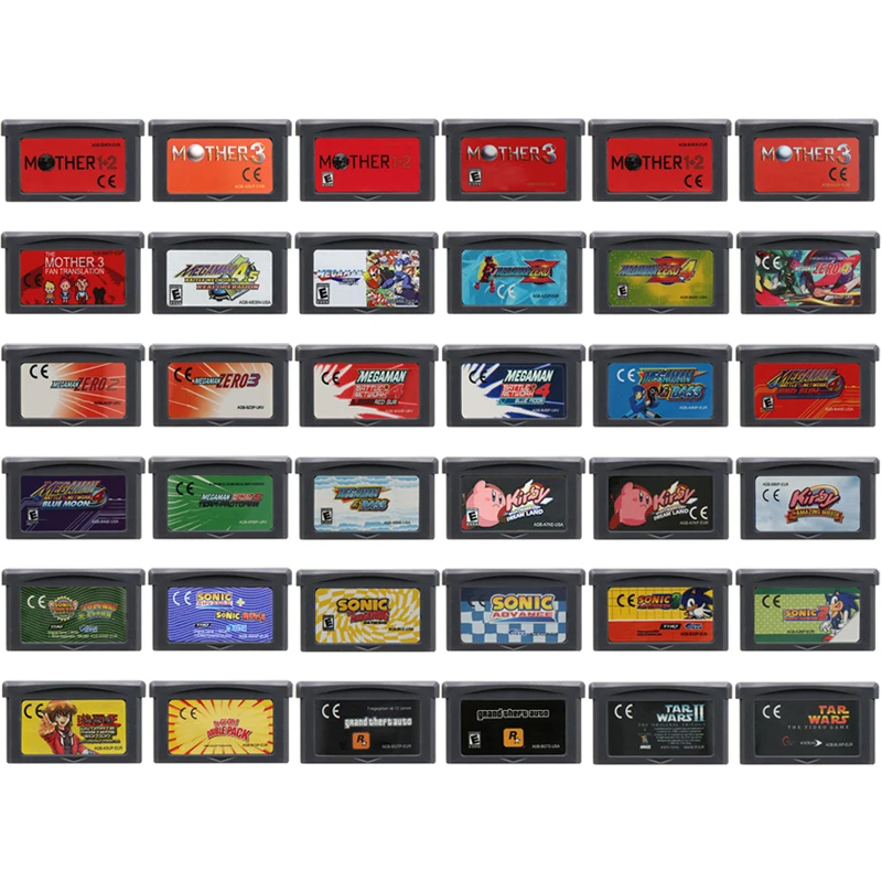 GBA Games Cartridge 32 Bit Video Game Console Card mMega Man Mother Sonicc Kirbi Grand Theft Auto for Retro Fans Gift