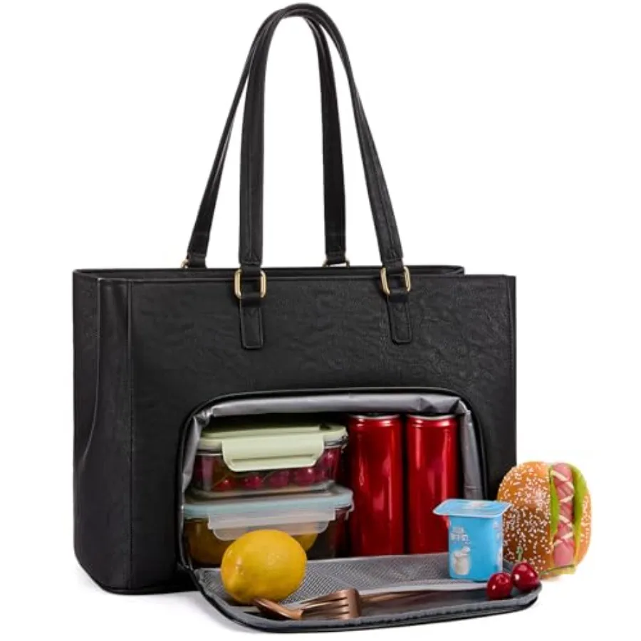 

Lunch Bag Women, Tote Bag for Women with sulated Lunch Compartment, Laptop Work Tote Bag for Teacher, Nurse, Travel, College, D