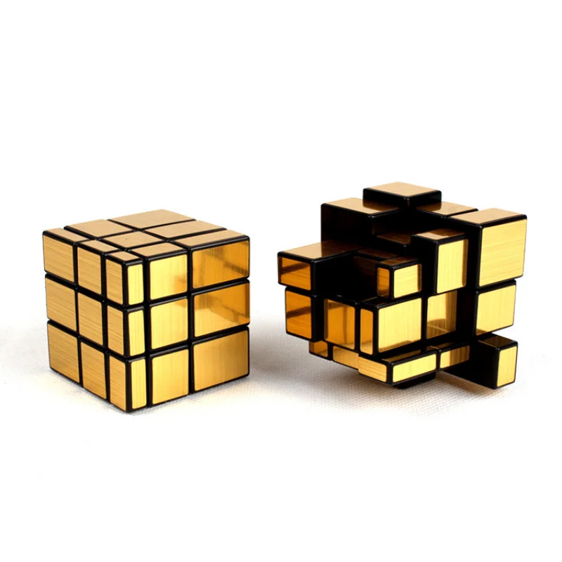 Cubo a specchio 2x2 3x3 Cubo antistress in oro e argento Forma speciale Cubo di velocità Giocattolo puzzle Puzzle per bambini Giocattolo regalo