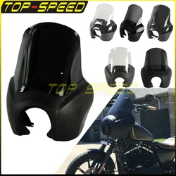 Motorcycle Retro Replica Headlights Fairing With Windshield Mounting Bracket Kit For Harley Dyna FXD FXDX Front Headlamp Fairing