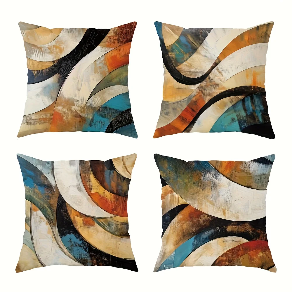 Abstract flowing wave pattern Single-sided printing Short plush Suitable living rooms bedrooms sofas (excluding pillow cores)