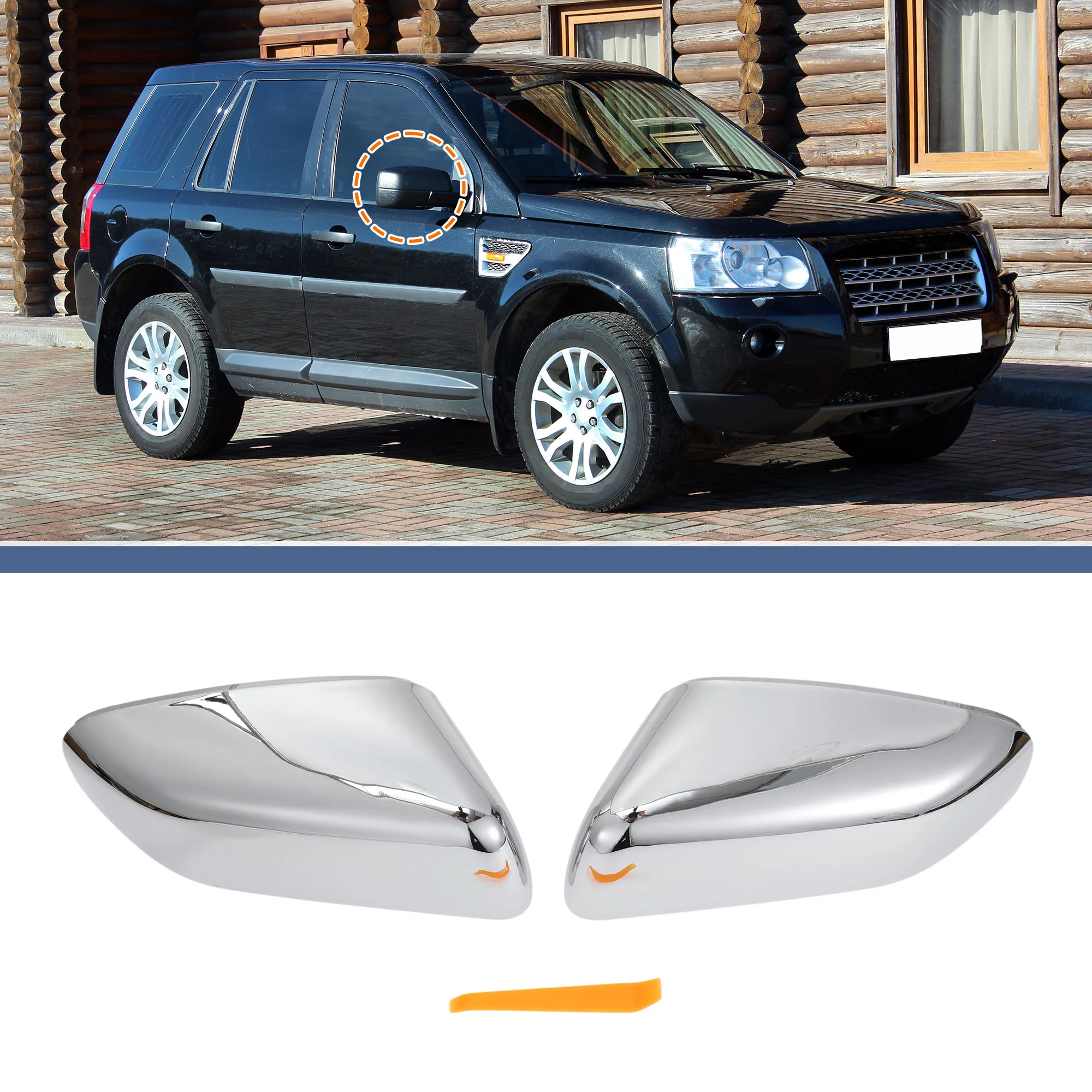 

UXCELL Left Right Mirror Cover Cap Replacement Black for Land Rover LR2