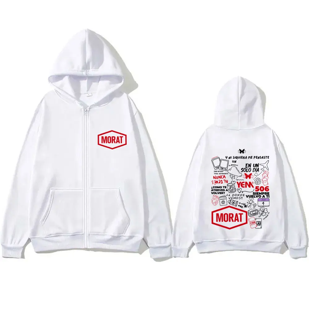 

Morat Si Ayer Fuera Hoy Tour 2025 Zipper Hoodie Men Women Fashion Oversized Zip Up Jacket Men's Casual Cotton Vintage Hoodies