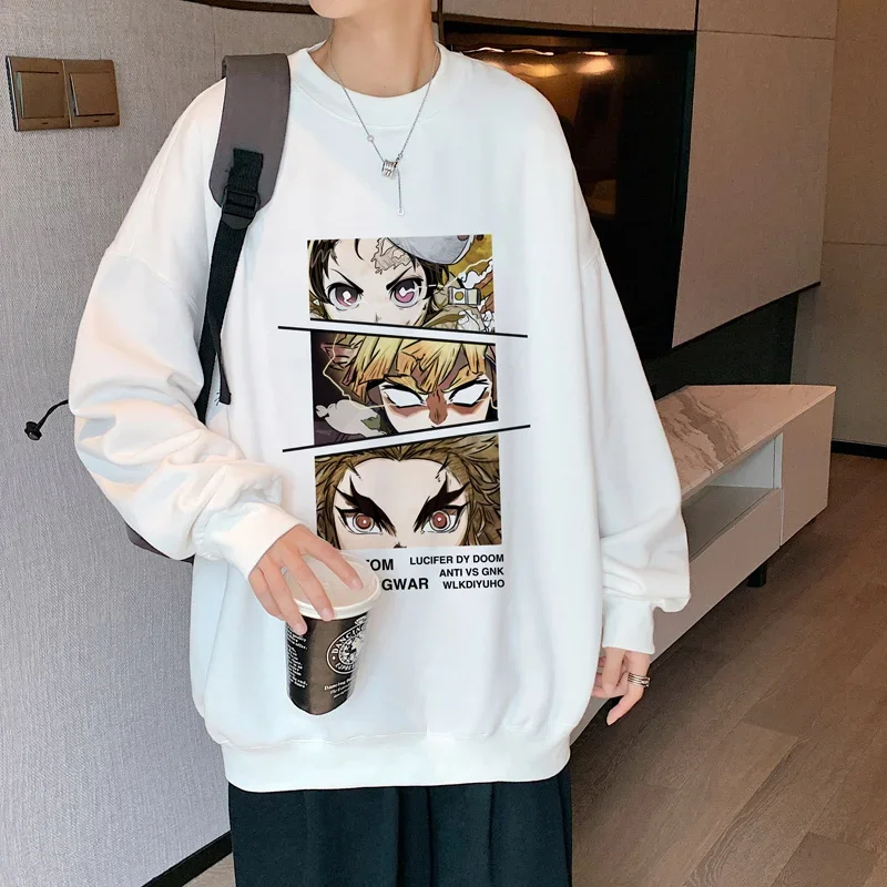 Funny Men's Oversized Hoodie White Hoodies Oversize For Men Anime Print 5XL Man Casual Wear Fashion Hoody Male Sweatshirt