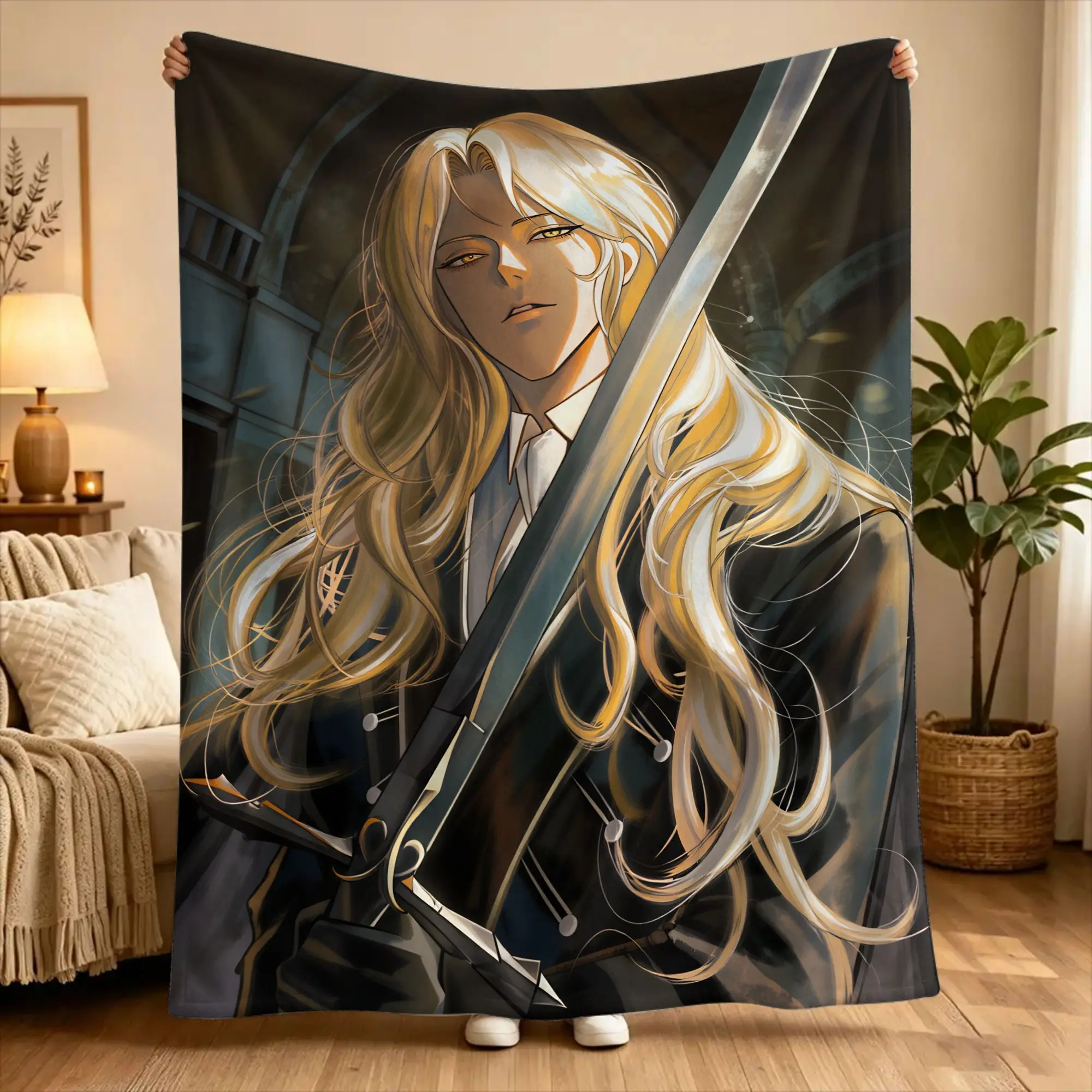 C-Castlevania Alucard Blanket  Super Soft Pattern Plush Throw Blanket For Living Room Decorative Flannel Bedspread Bed Cover