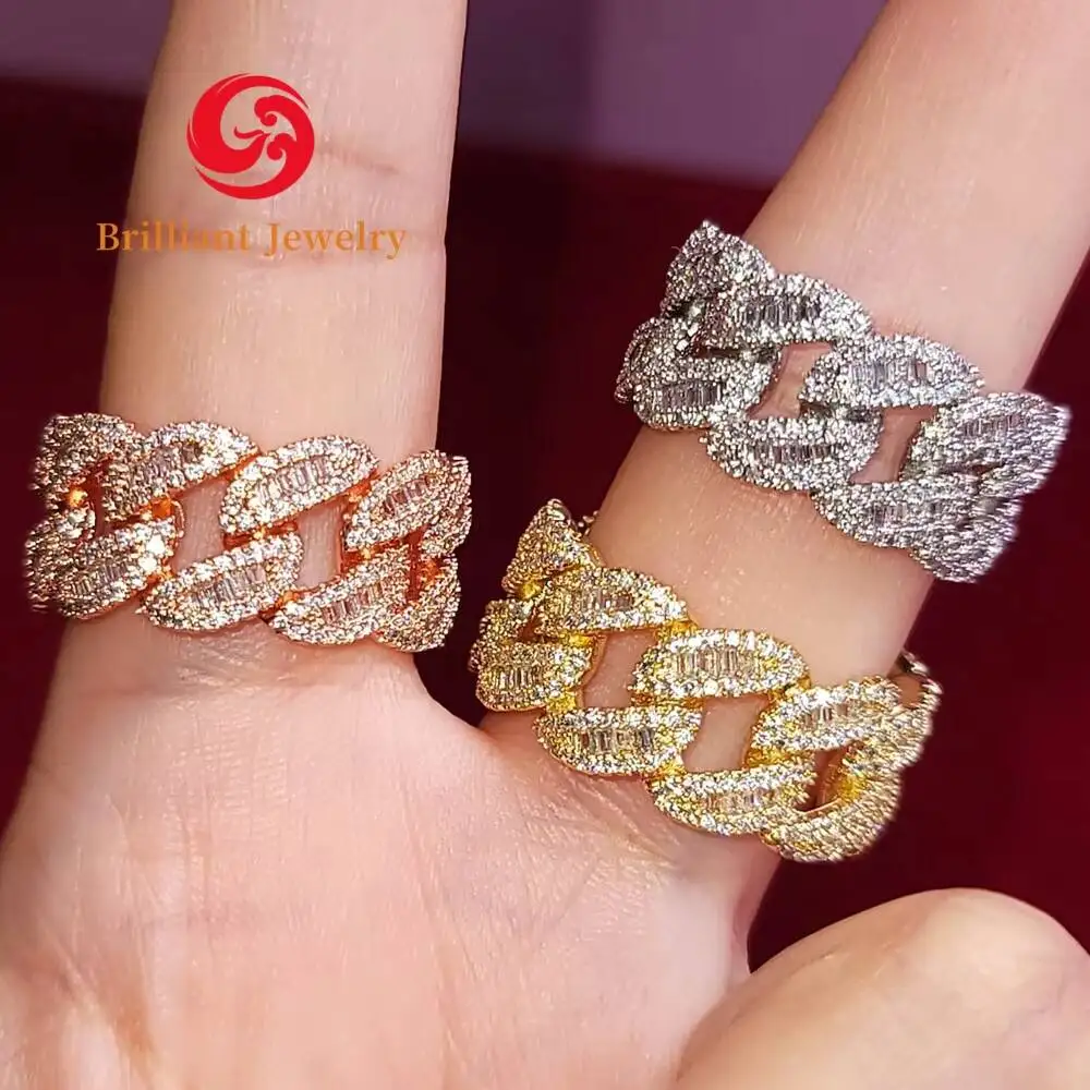 Best Selling Men's 7mm Moissanite Diamond Ring Ready to Ship Iced Out Cuban Style 925 Silver-Top Pick for Style and Comfort