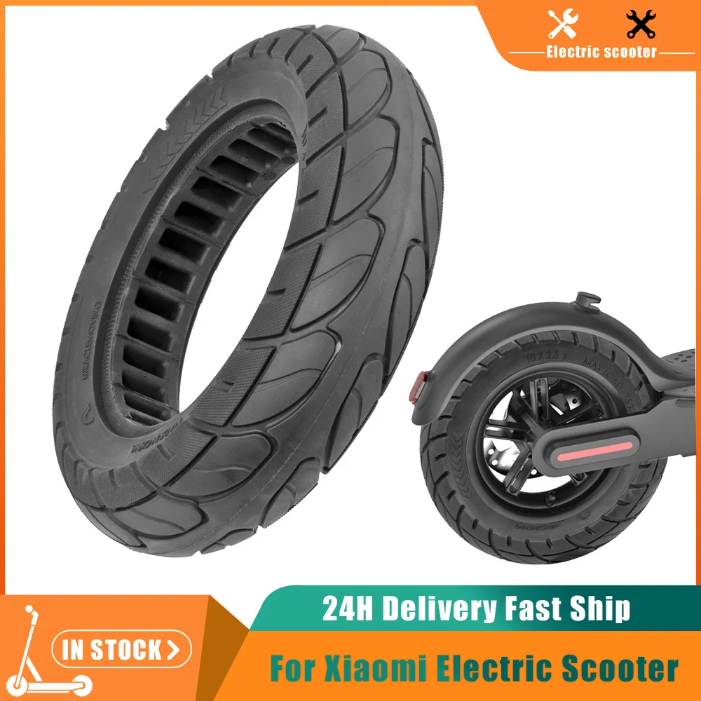 Electric Scooter 10x2.50 Solid Tire Rubber Tyre For Xiaomi M365 Pro 1S Electric Kick Scooter Anti-ExplosionTubeless Tires Parts