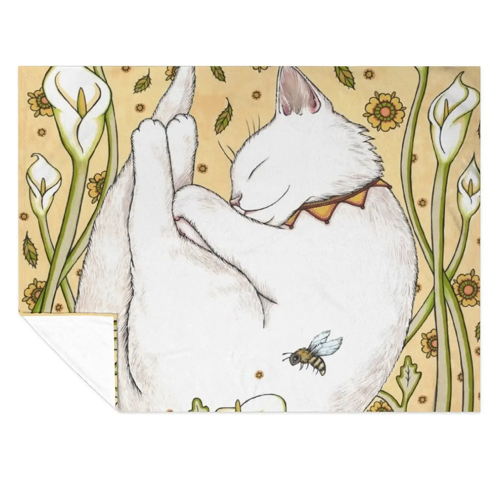 

Butterflies and Bees Throw Blanket Shaggy Soft Big Comforter Thin Blankets