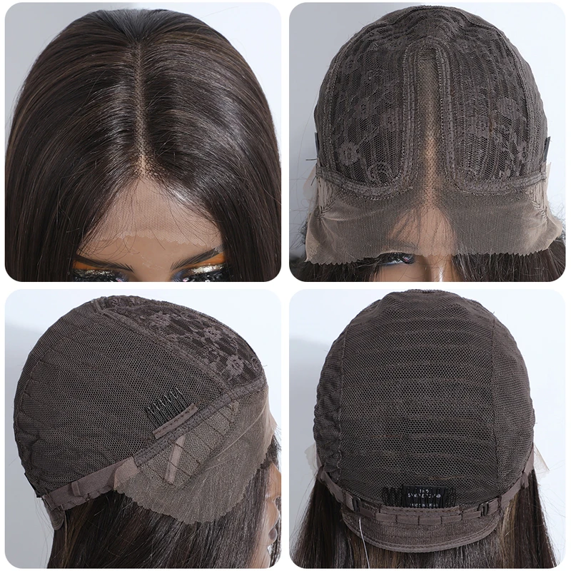 Синтетический парик на сетке спереди длиной 36 дюймов, прямой, часть парика, блонд, коричневый, для женщин, синтетический