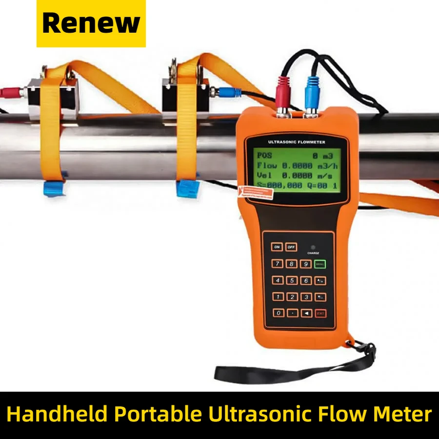 TUF-2000H Water Flowmeter TS-2/TM-1/TL-1 Transducer Clamp Sensor RS232 Handheld Portable Digital Liquid Ultrasonic Flow Meter