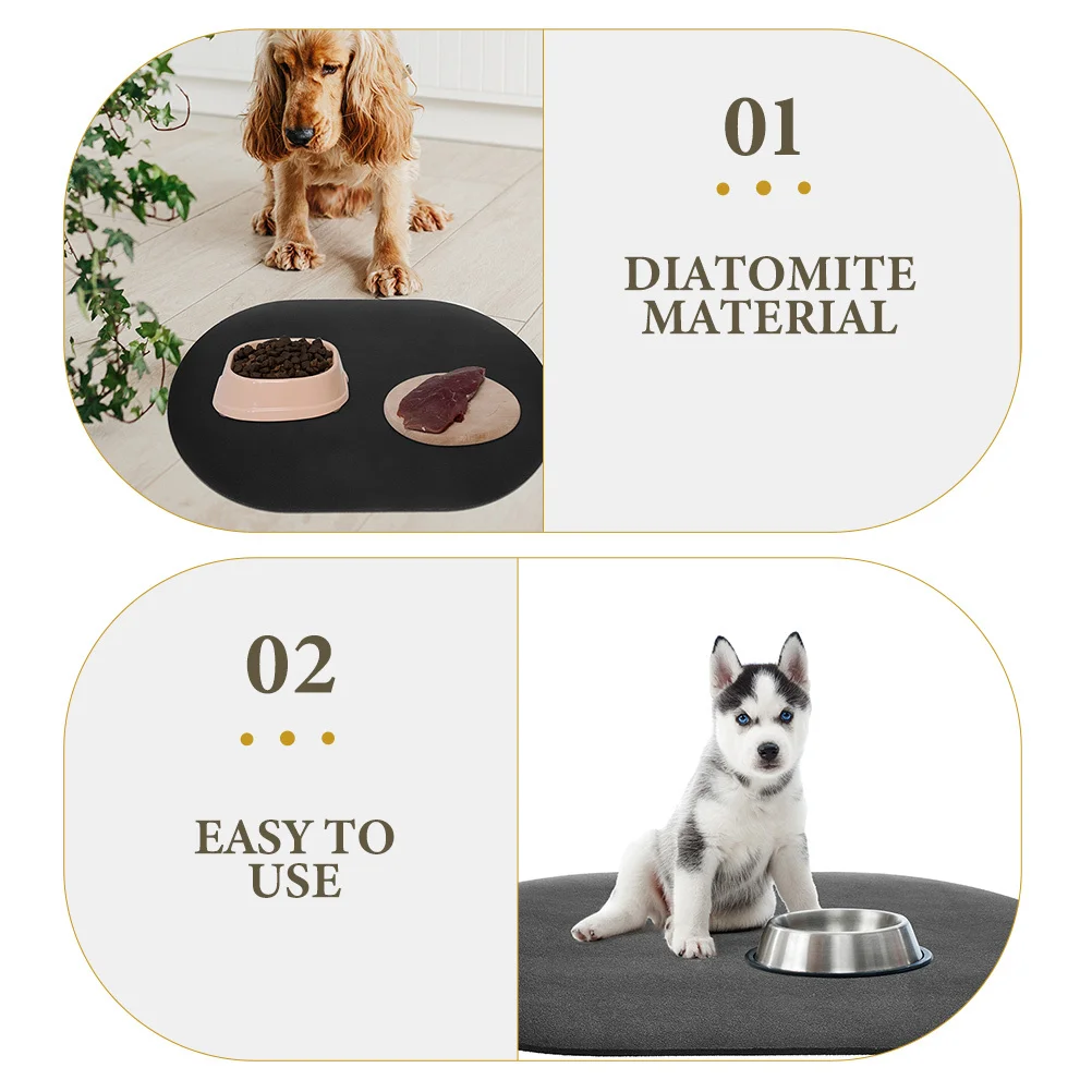 

Dog Cat Food Bowl Mat Absorbent Diatomite Reusable Anti-Slip Pet Feeding Mat Thick Floor Protection Thick Pet Placemat