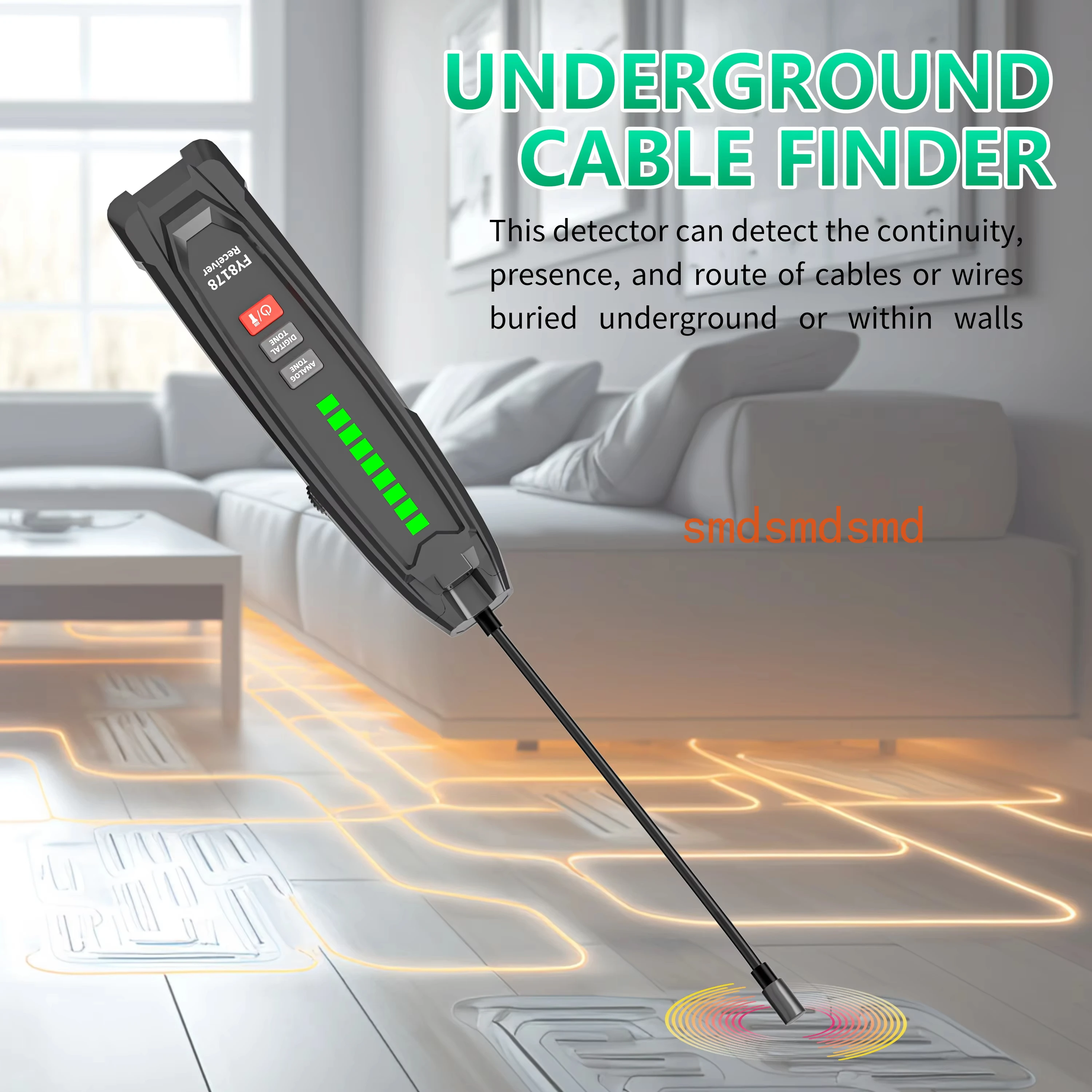 Underground Line Tracker Wire Finder Wire Tracker Portable Wire Cable Tracker Metal Pipe Locator Detector Tester  FY8178