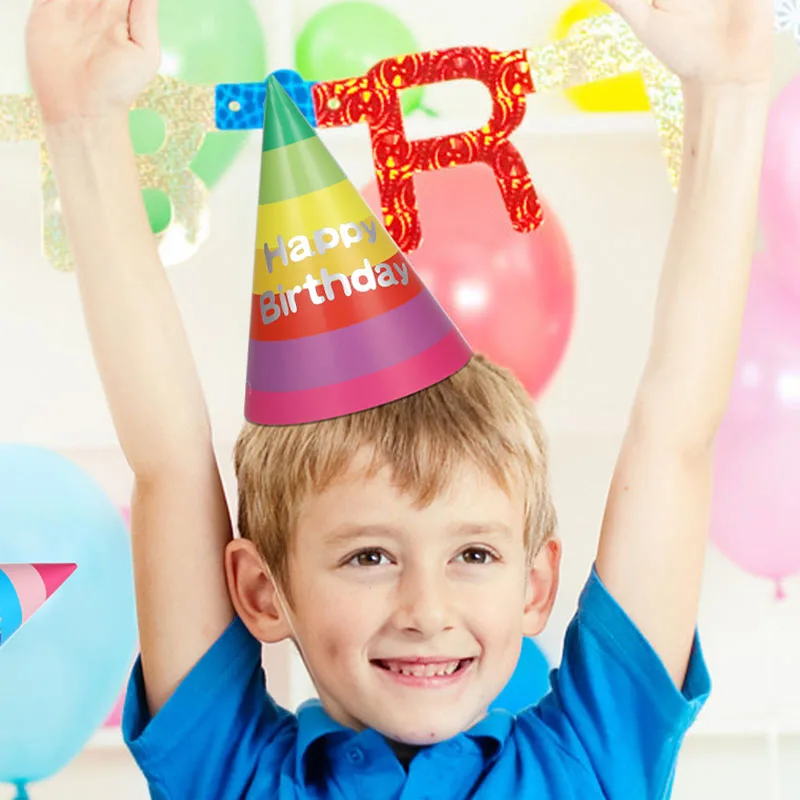 

20Pcs Birthday Hat Cone Rainbow Hats Small Party Headwear Caps Celebration Party Prop Lovely Hats Decorative Cute Headwear Child