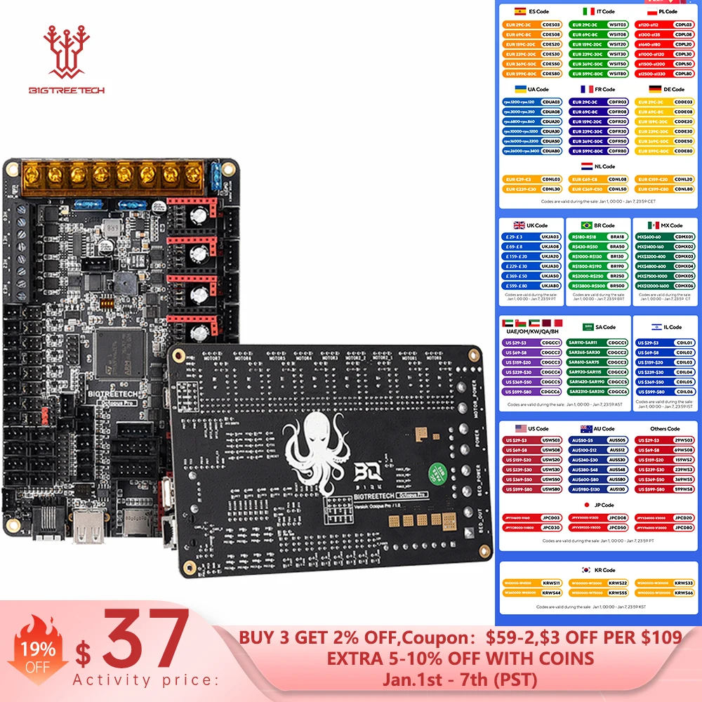 BIGTREETECH Octopus PRO V1.0/V1.1 Motherboard 32-Bit Control Board Upgrade Octopus TMC5160T TMC2208 VS Ender3 V2 For CR10