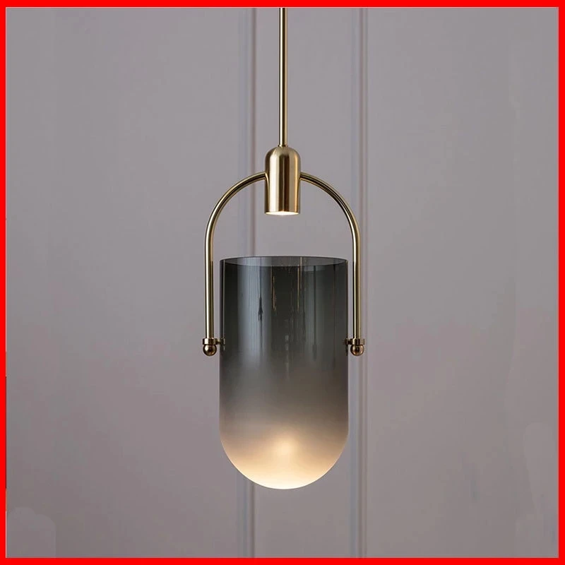 

Modern Led Glass Pendant Lights Fixture Luminaire Golden Plated Bedside Hanging Lamp Home Decorate Dining Room Droplight Nordic