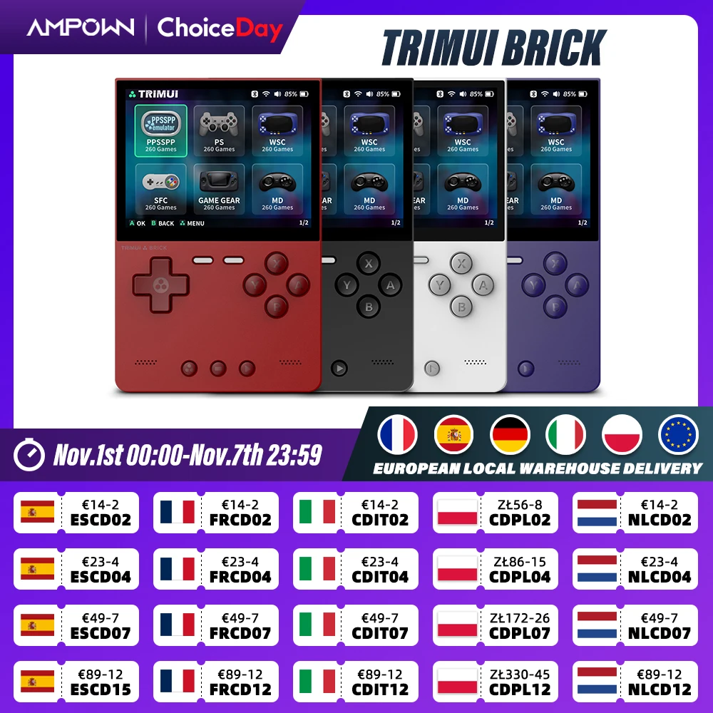 TRIMUI BRICK Handheld Game Console 3.2'' IPS Screen Linux System Trimui UI Metal Back Panel Key LED Lighting Free Keycap Gifts