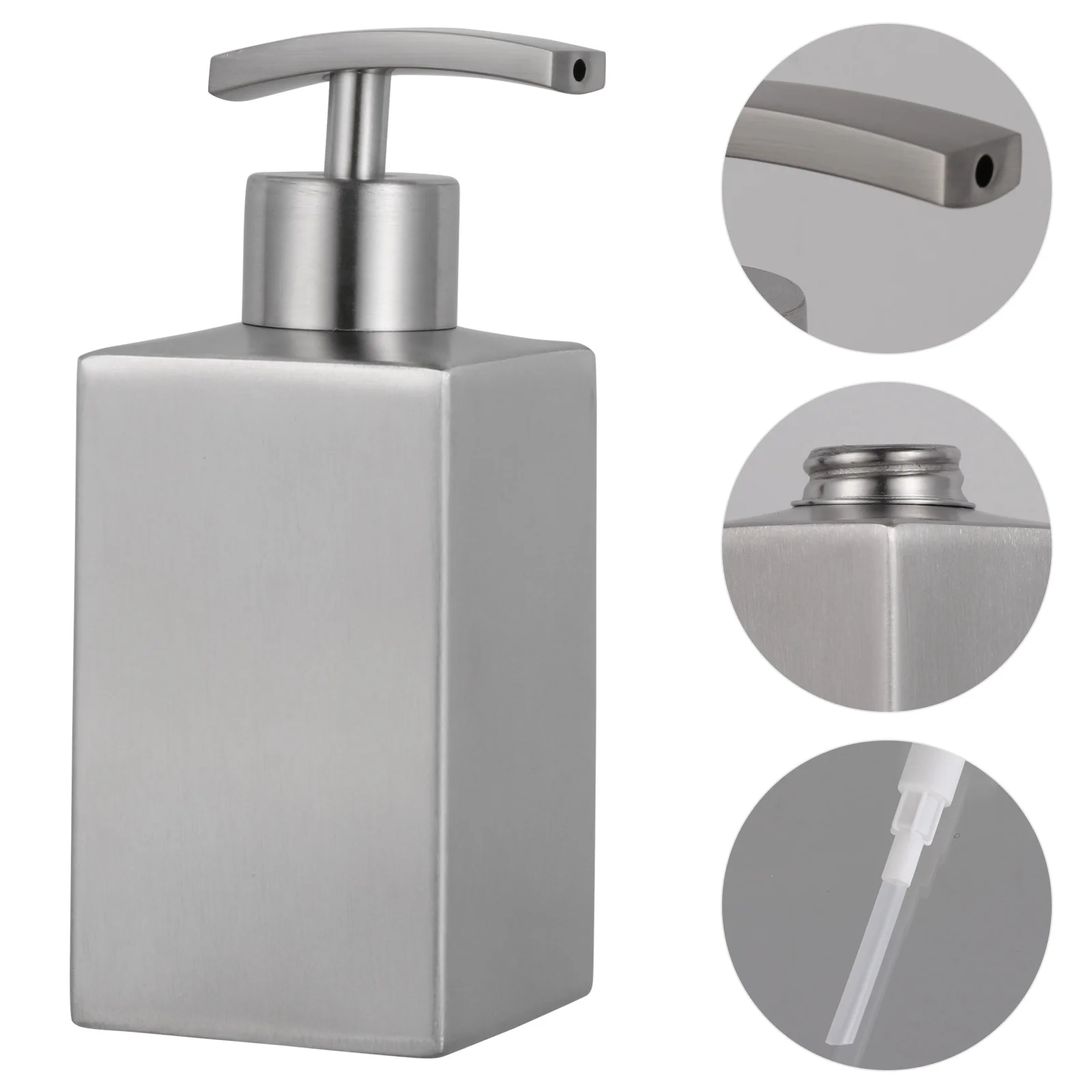 

Round Squeeze Lotion Bottle Hand Soap Dispenser Refillable 304 Stainless Steel Shampoo