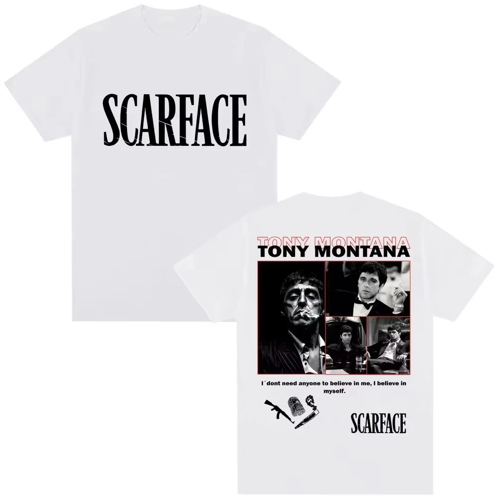 2026 Unisex Neutral Loose Casual Harajuku Style 90s Tony Montana (Al Pacino) From Classic Gangster Movie Scarface T-shirt