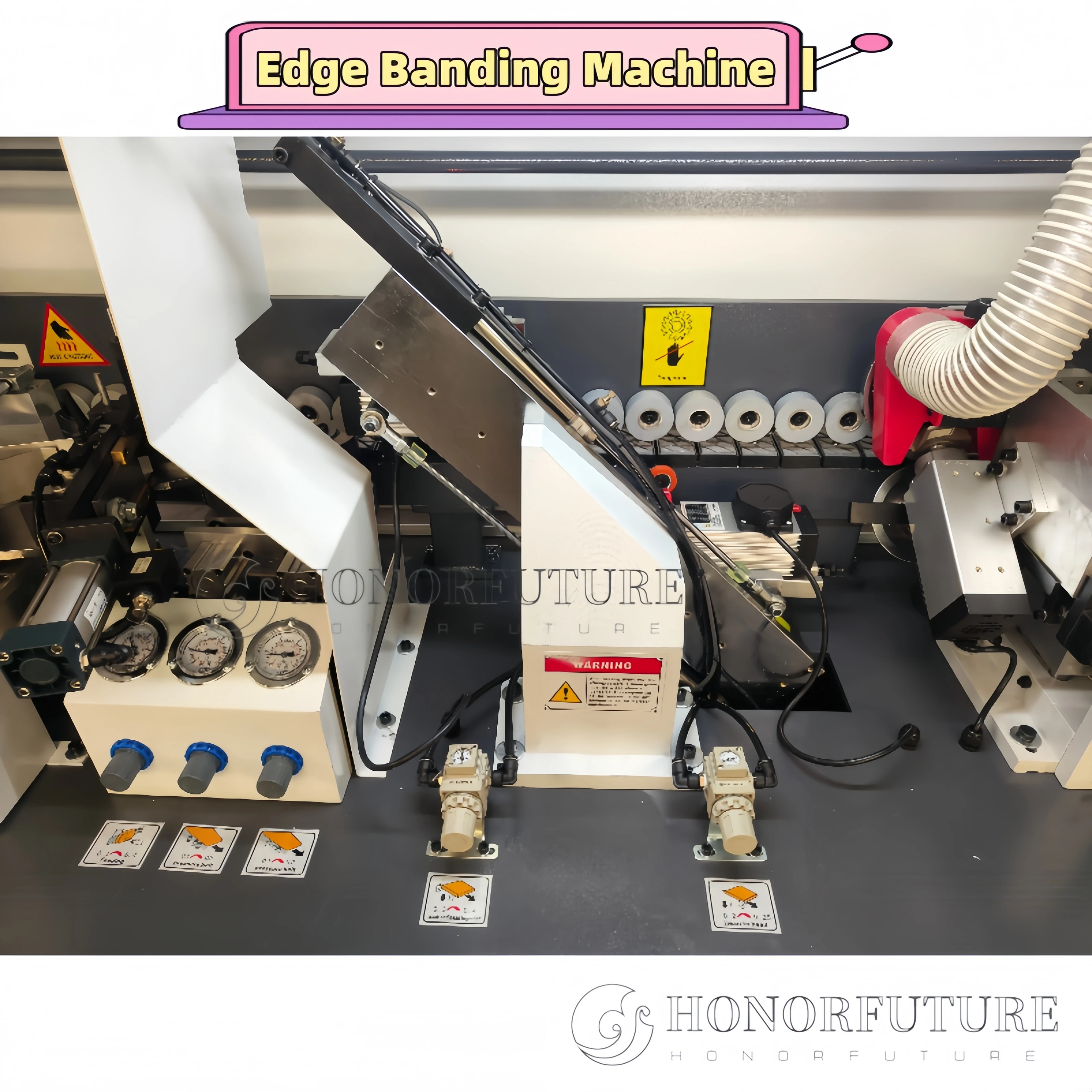 

Professional Full Automatic PVC MDF Edge Banding Machine Auto Bevel Curve Sealing Gluing Bonding High Stability Quality for Sale