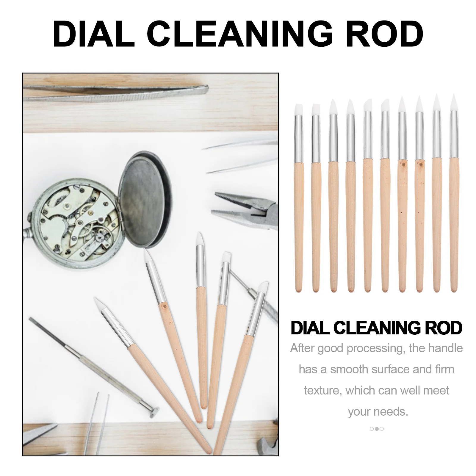 10pcs Watch Dial Pen Cleaner Cleaning Tool Movement Portable Clean Brush Pens Hand Accessory Repair Scratch Erasing Anti Static