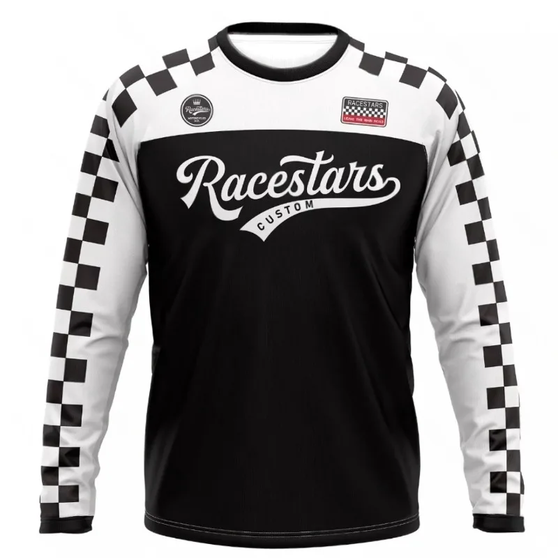 

MTB MX Downhill Motocross Bicycle Printed Long Sleeved T-shirt, Men's and Women's Quick Drying Sports T-shirt