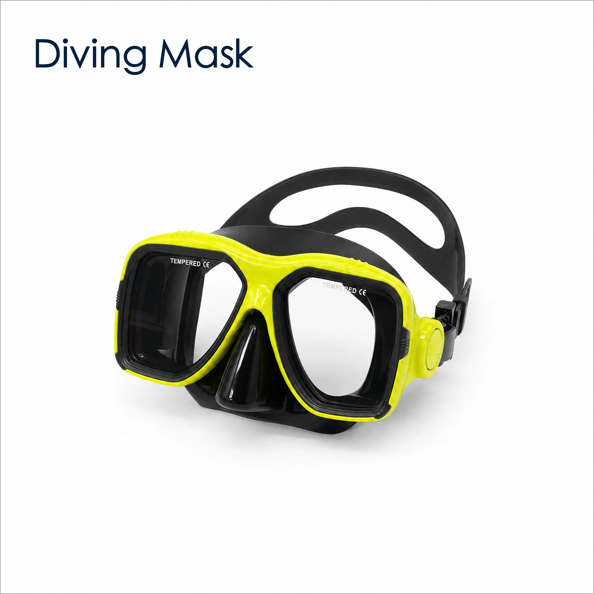 Snorkeling Mask with Nose Clip HD Tempered Glass Panoramic View Unisex Diving Mask for Snorkeling Swimming Water Sports
