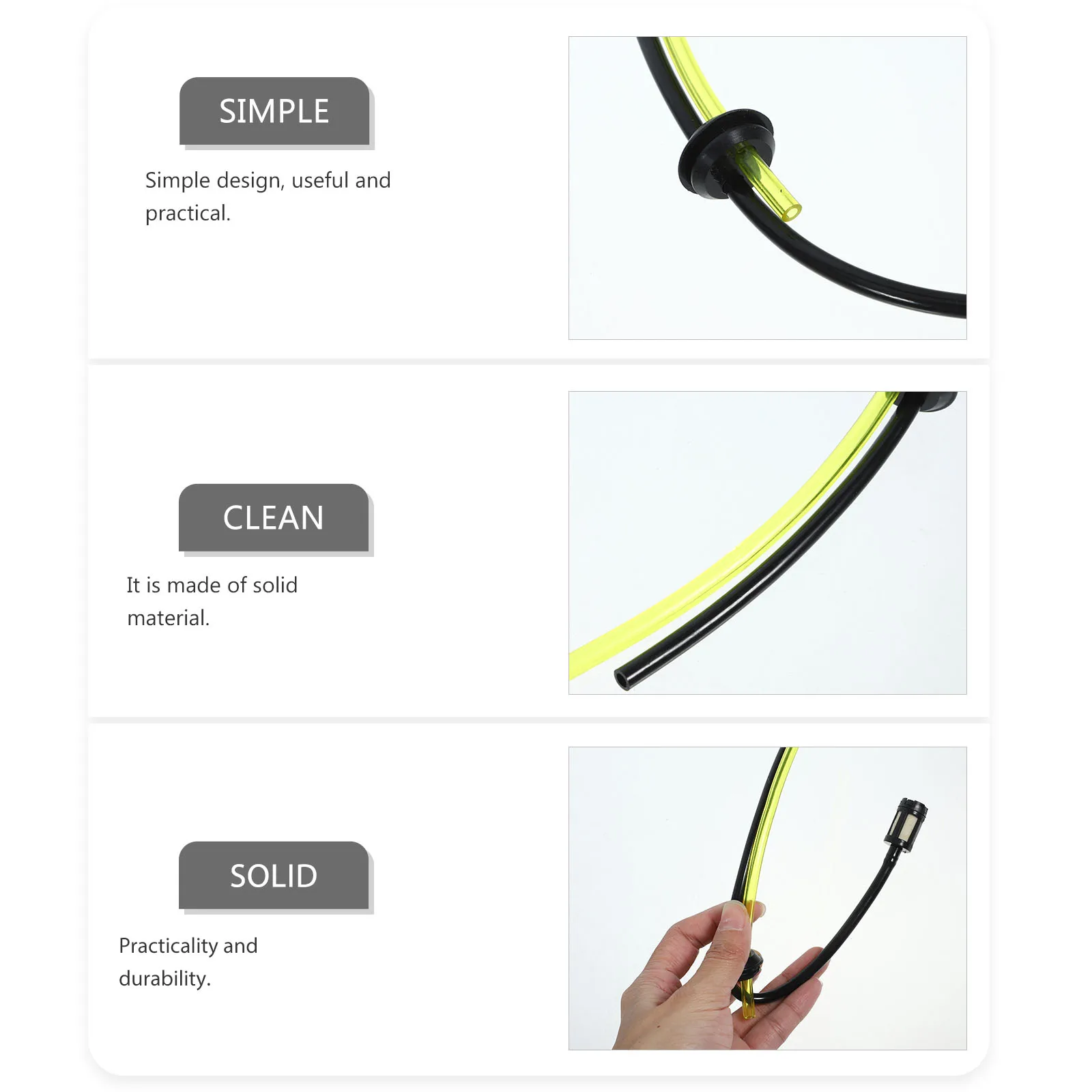 

5pcs High Pvc Line Hose Flexible Durable Oil Hose Tubes For Small Engine Grass Mower Trimmer Gas Tools
