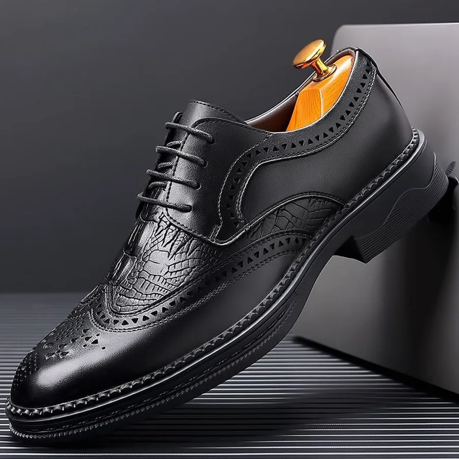Men's Lace-Up Low-Top Casual Shoes, Solid Round Toe, Everyday Wear for Outdoor and Wedding Occasions