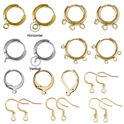 10-50pcs/Lot Stainless Steel Ear Hook Findings Earrings Clasps Hoop Earring For DIY Jewelry Earrings Making Supplies Accessories