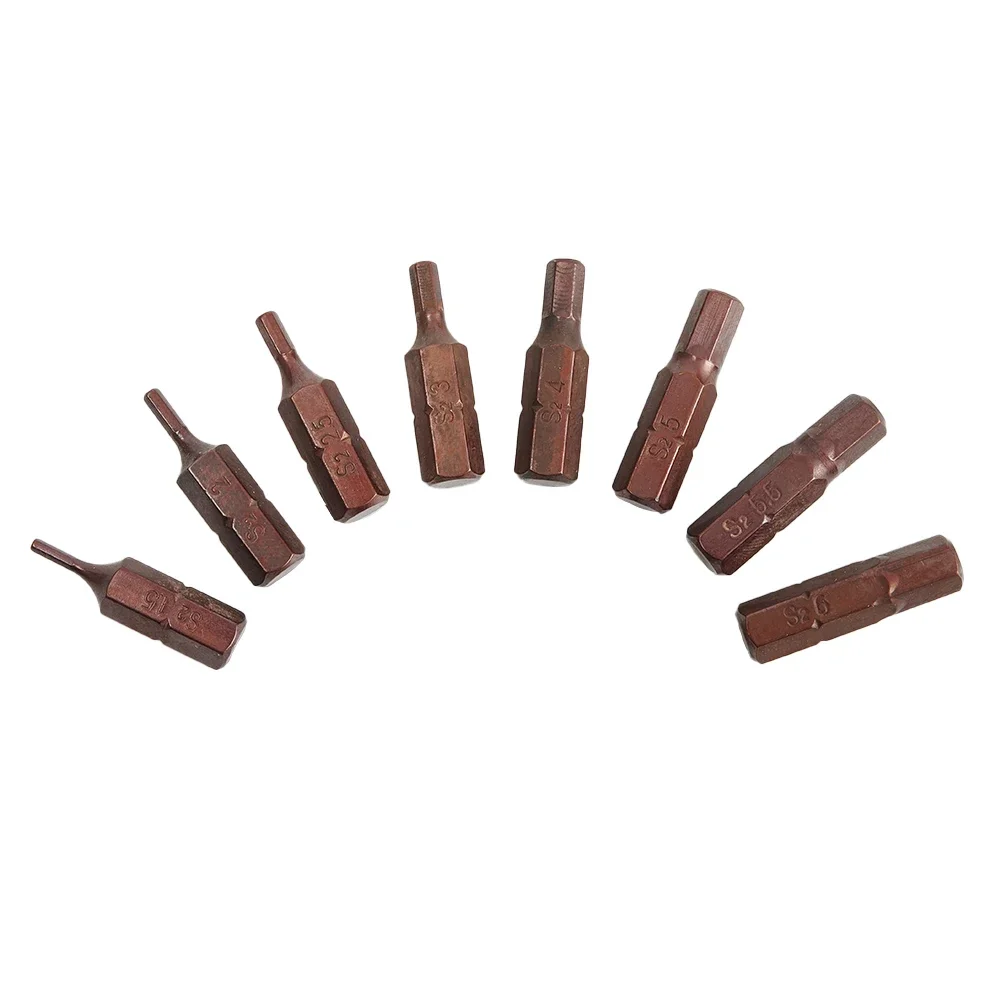 8-teiliges PH-/Torx-/Stern-Schraubendreher-Bit-Set, 25 mm Kreuz, sechseckig, mit Bithalter, 1/4 Zoll Sechskant, Shand-Sicherheits-Magnetschrauber-Bit