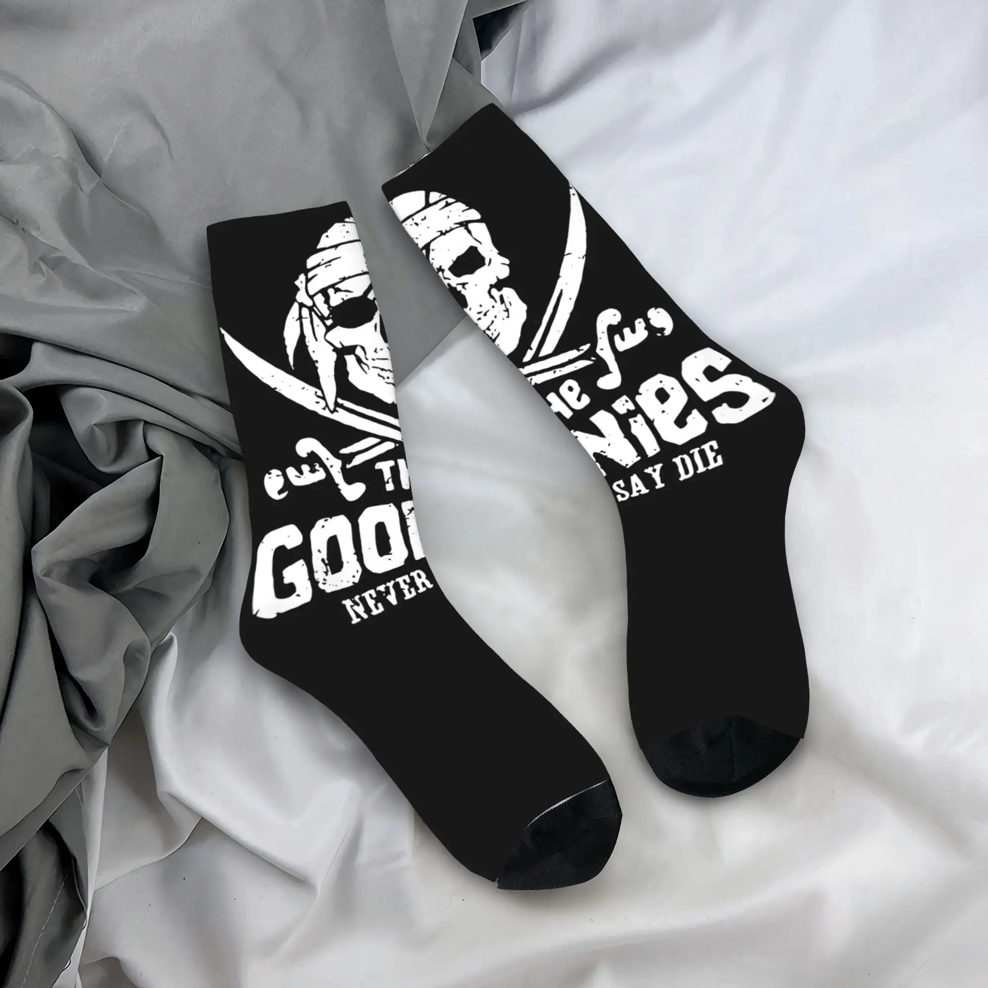 

Custom Novelty Men's The Goonies Skull Pirates Dress Socks Unisex Warm Breathbale 3D Print Movie Film Crew Socks