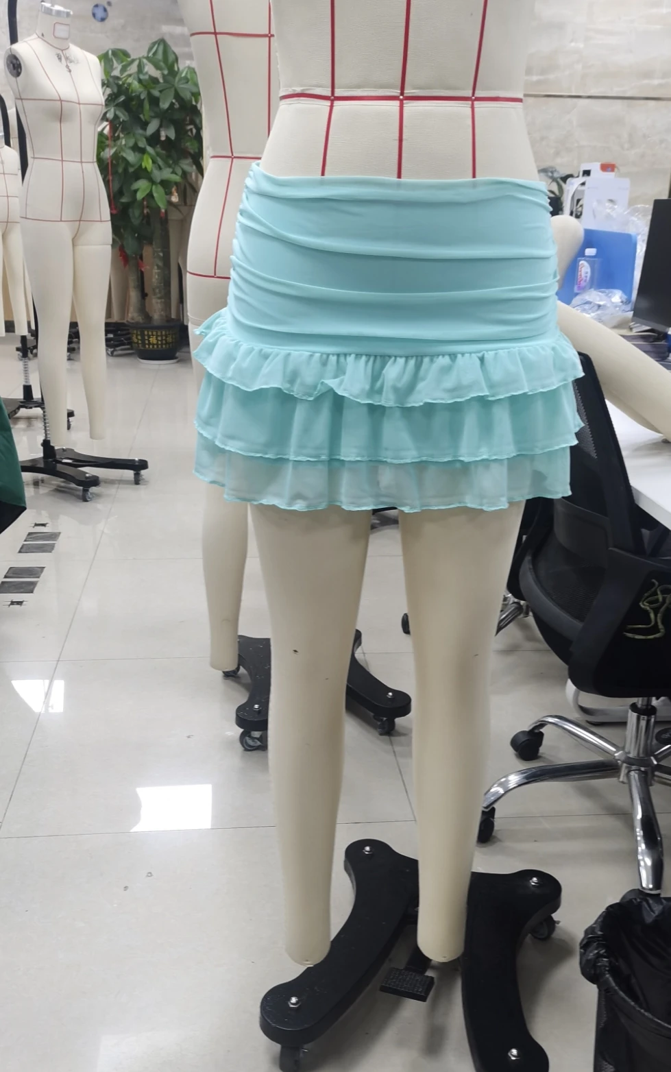Layered Ruffle Mini Skirt for Women Summer Fashionable Versatile Solid Color Low Waist Short Skirts