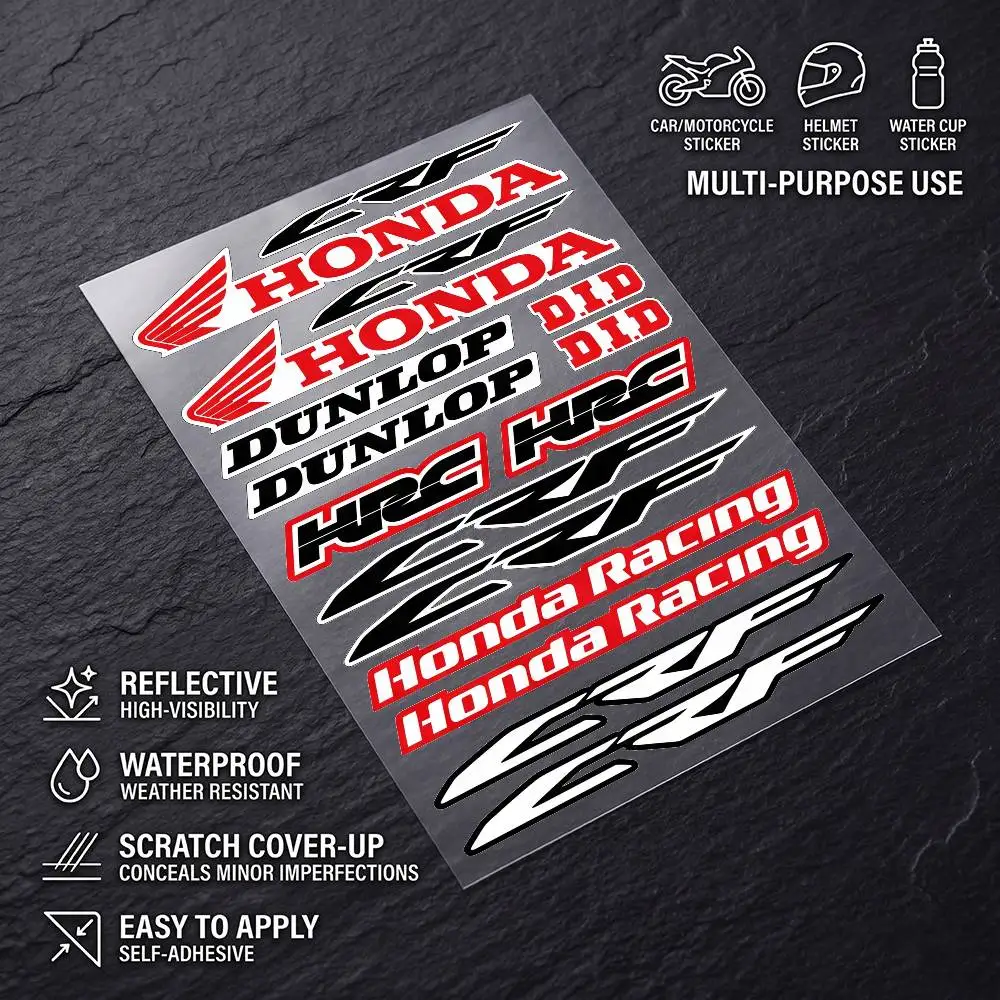FÜR HONDA Hochsichtbarer, reflektierender, wasserdichter Aufkleber, Kratzschutz-Aufkleber, passend für Auto, Motorrad, Helm, Kühlschrank