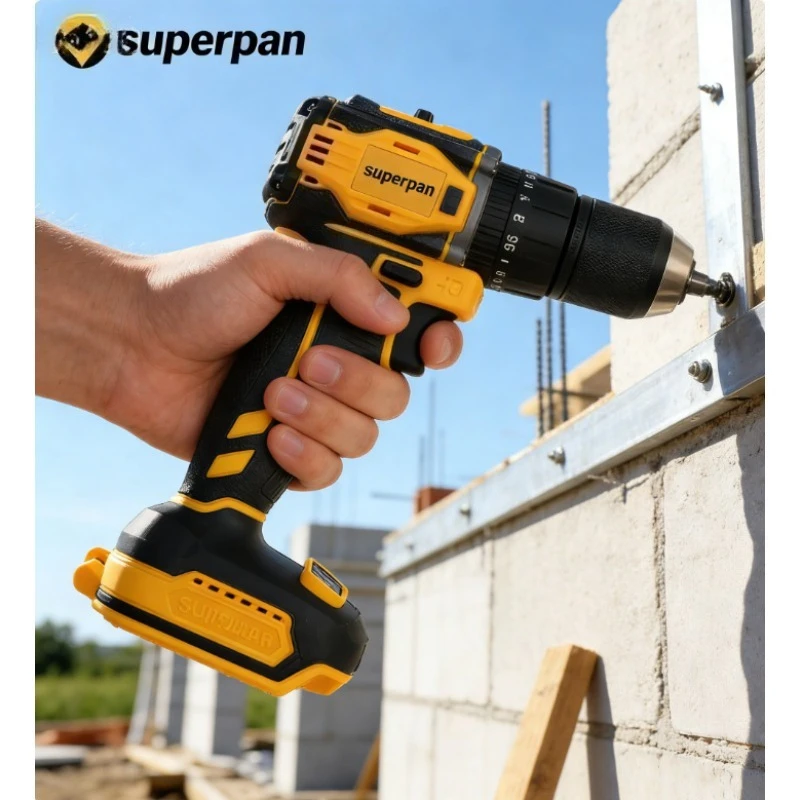 

Аккумуляторная бесщеточная дрель SuperPan 20В, портативный электроинструмент для сверления и закручивания шурупов по дереву и металлу, только инструмент (без аккумулятора и зарядного устройства)