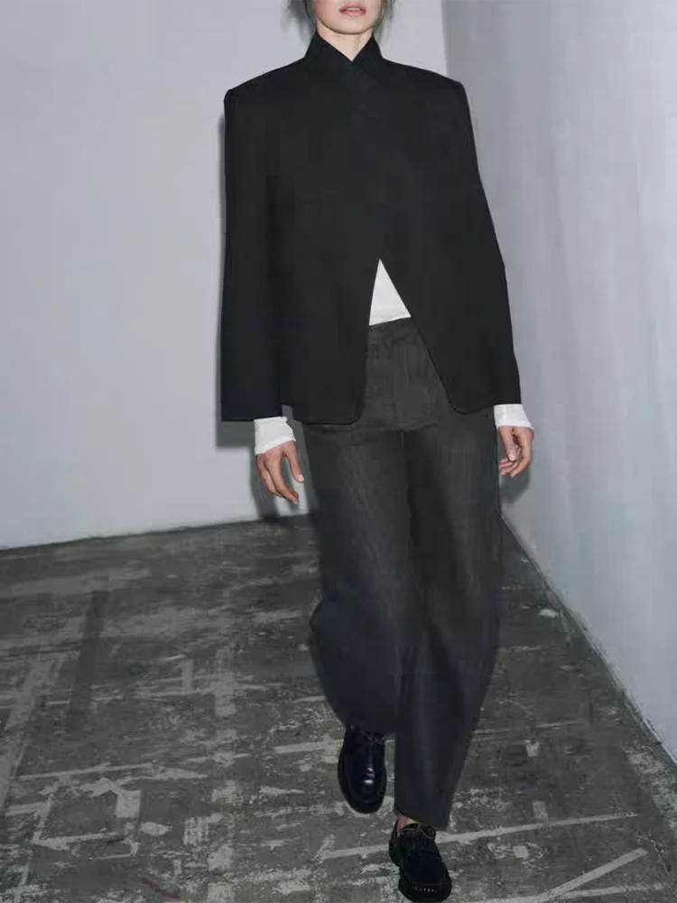 

Faionable Sweet Simple, Новое поступление, женский костюм Jaet, осень 2023, повседневный костюм с длинным свековым воротником-стойкой, обычная длина