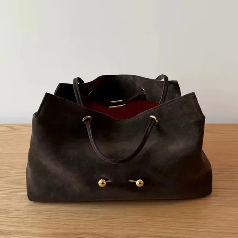New Vintage Shoulder Bag with Gold Hardware Multi-functional and Elegant Women's Bag Gold Ball Snap Underarm Shoulder Bag