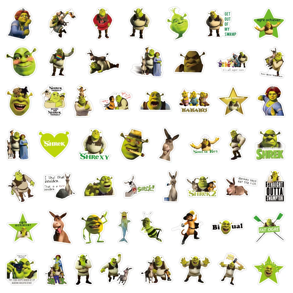 10 / 30 / 50pcs,Cartoon Monster Shrek Graffiti Sticker, DIY, Waterproof, Laptop, Suitcase, Guitar, Star Sticker, Wholesale