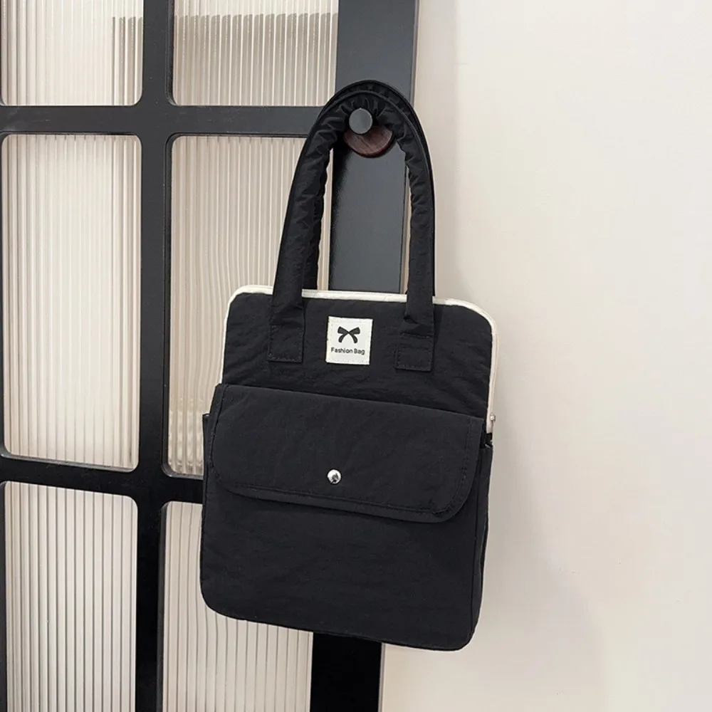 Solid Color Bow Print Laptop Storage Bag Large Capacity Shockproof Tablet Handbag Water-repellent Multifunctional Tote bag