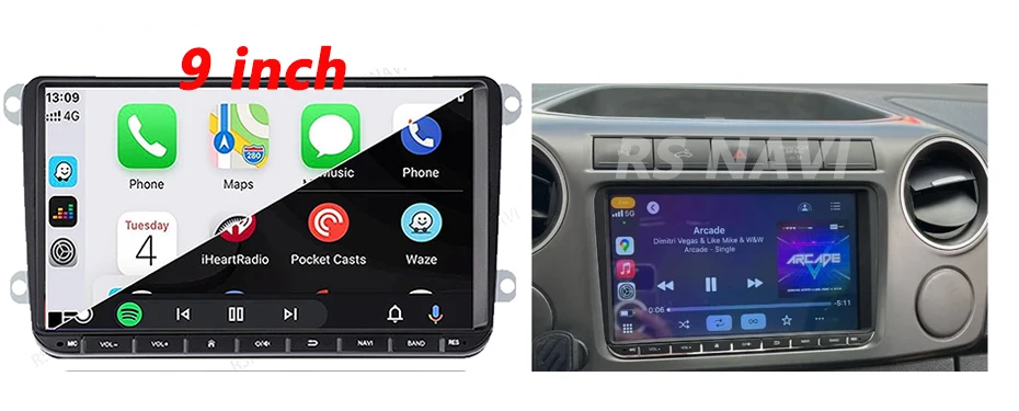 Android 16 2Din Autoradio für Volkswagen Golf 5 6 Polo Passat B6 B7 CC Skoda Jetta Universal Multimedia GPS-Navigation – Detail 1