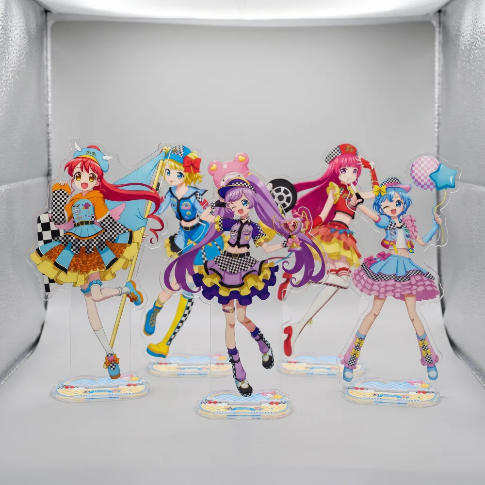 Pripara Racing Suit Standee, Laala Manaka & Mirei Minami, Music Note Collection Acrylic Figure Desk Ornament Accessories keyring