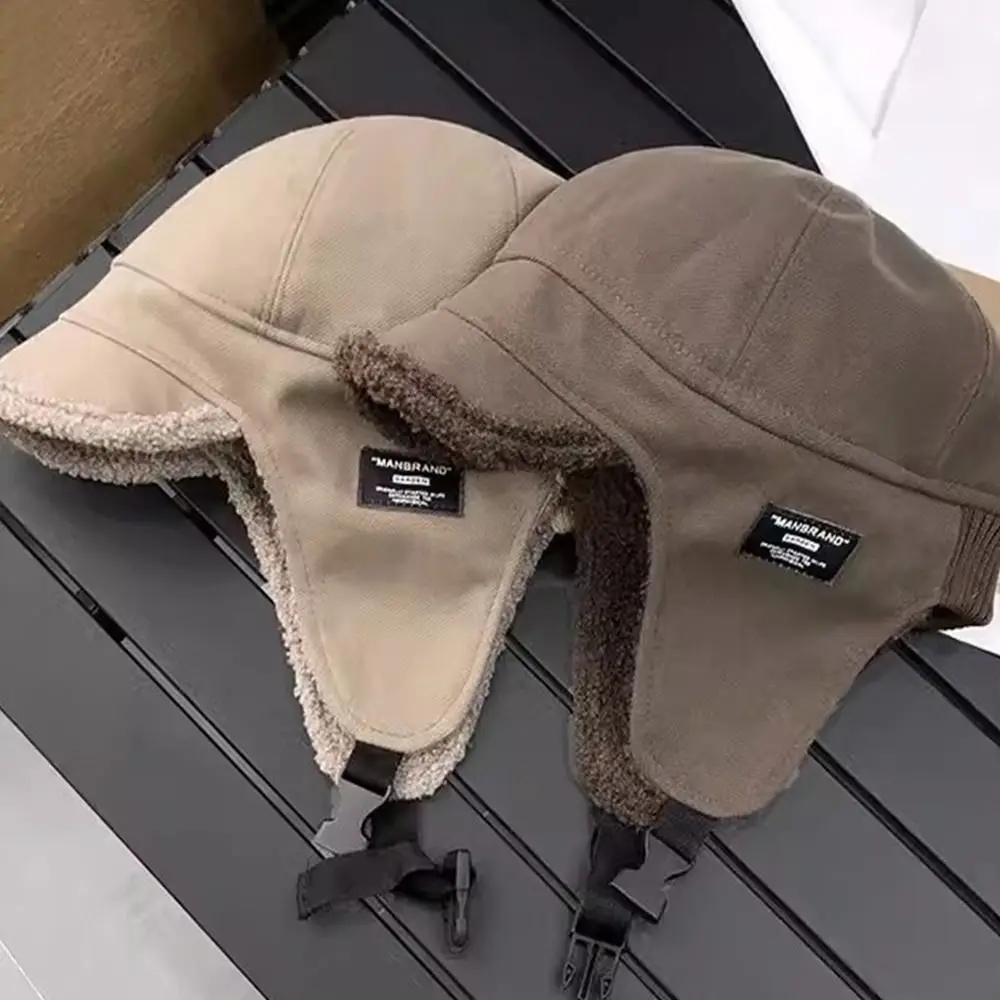قبعة منفوخة من القطيفة للاستخدام الخارجي، قبعة سميكة ودافئة من فراء Ushanka مقاومة للرياح للرجال والنساء #2