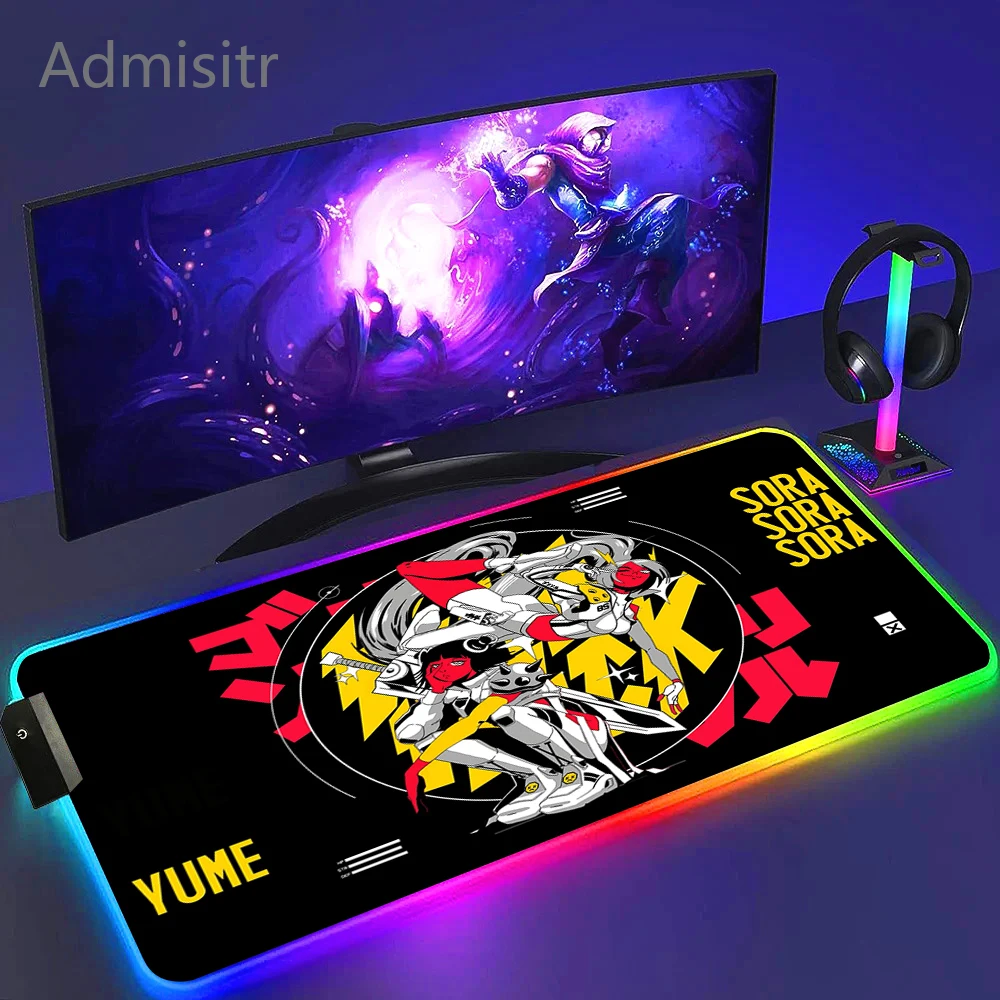 Anime Kazemi XXL Deskmat Marvel Wallhack Frenzy Faith Yume Gaming Mouse Pad RGB Rubber Gamer Computer Laptop MousePad Speed Mats