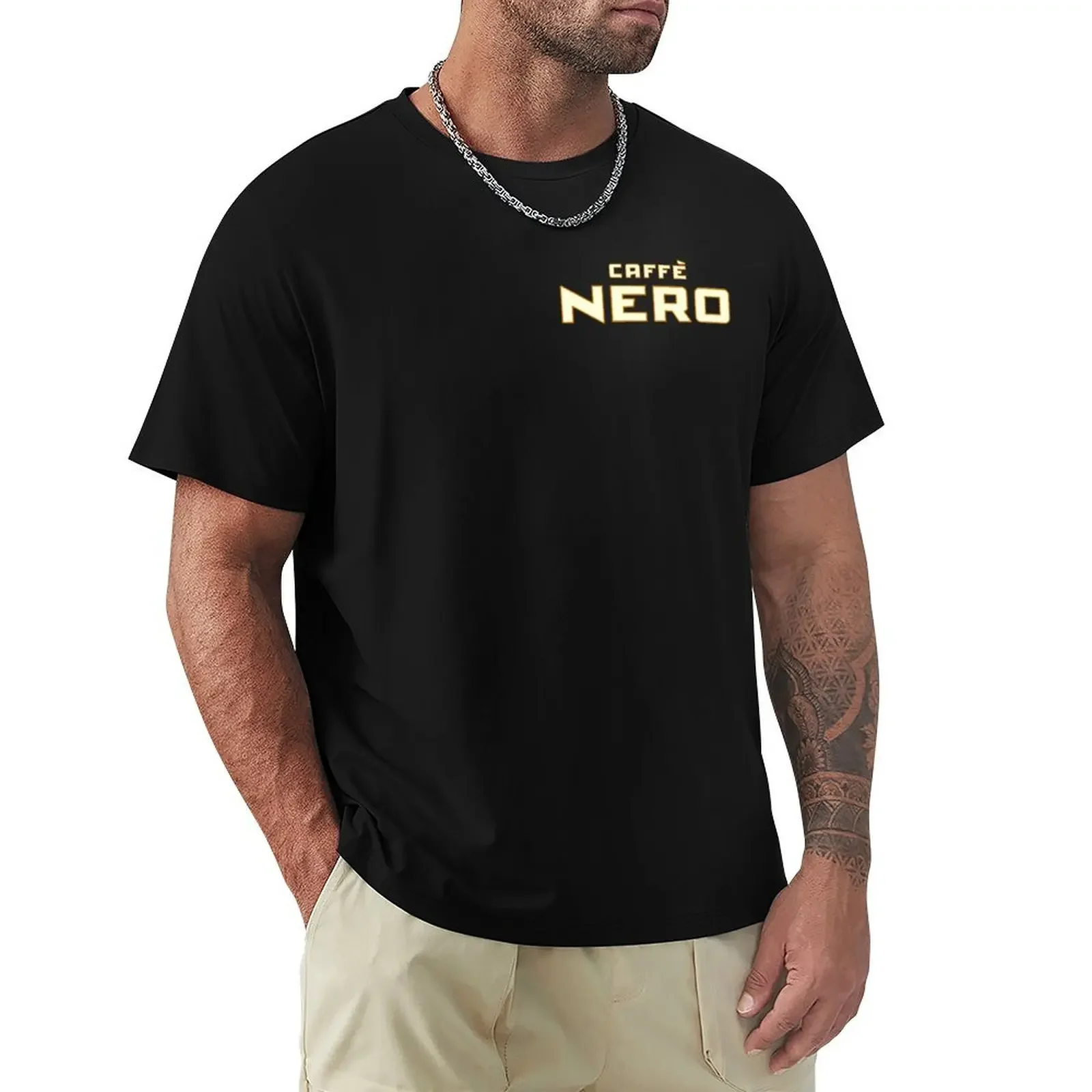 caffe nero T-Shirt korean fashion sports fans anime stuff new edition Men's cotton t-shirt