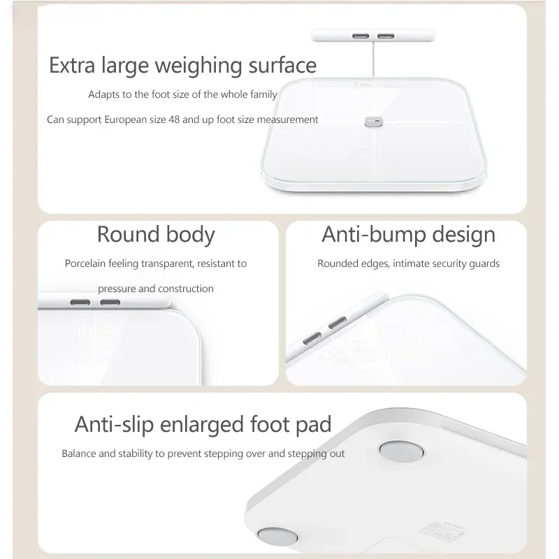 2023 New Original Mijia Eight Electrodes Body Fat Scale Dual Band Heart Rate Detection WiFi Bluetooth Remote Control 150KG Max